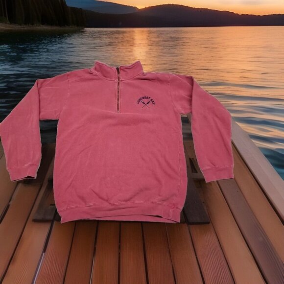 ✅Breezin Up Longboat Key Pullover Sweatshirt 1/4 Zip Women’s S Red Winter Shirt - Picture 1 of 10